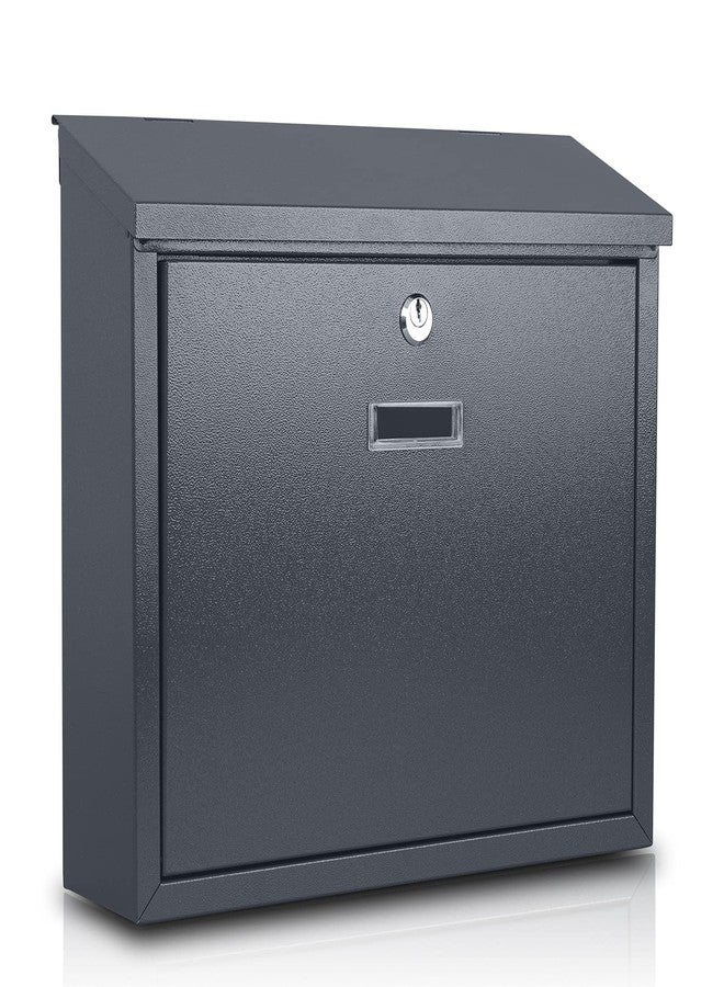xydled Mail Boxes with Key Lock,Locking Mailbox Wall Mounted, Large Capacity, Galvanized Steel Cover Metal Postbox for House, 14 X 12.5 X 4.25 Inch, Grey - Image 1