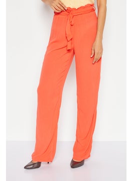 Women High Rise Textured Straight Leg Pants, Orange - pzsku/Z87410D88B75072BB89F0Z/45/_/1727187857/179b706d-ceb4-40d1-8c6d-58bcd3988425