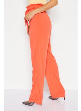 Women High Rise Textured Straight Leg Pants, Orange - pzsku/Z87410D88B75072BB89F0Z/45/_/1734963437/e730ada2-56bd-4bfc-9501-f4da426fe851