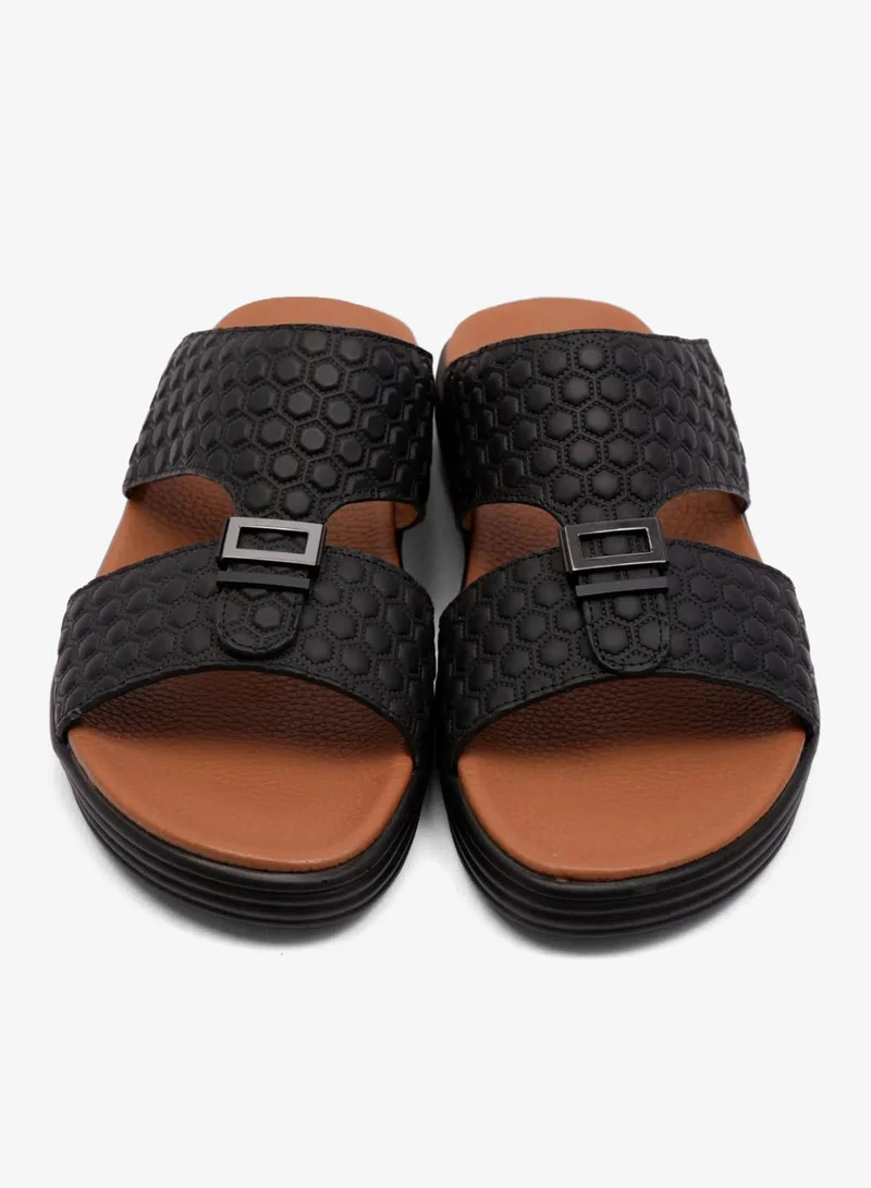 Comfort Plus  COMFORT PLUS STYLISH MENS ARABIC TRIMS SANDALS BLACK for Men | Best Price UAE