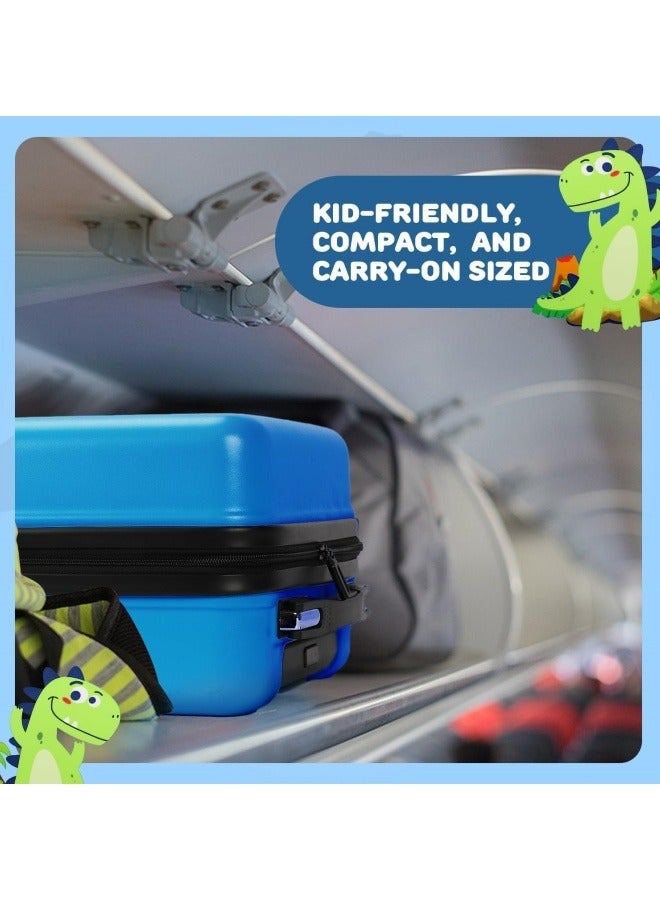جيجيرو أمتعة الأطفالحقيبة سفر للأطفال، حقيبة سفر للأطفال مقاس 18 بوصة وحقيبة ظهر مقاس 15 بوصة، مجموعة حقائب سفر صلبة للأطفال، حقيبة سفر خفيفة الوزن للأولاد والبنات، حقيبة سفر بعجلات (أزرق) - Image 5