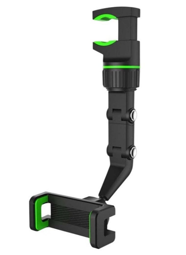 New 360° Rearview Mirror Phone Holder for Car Multifunctional Mount Phone and GPS Holder Universal Rotating Car Phone Holder, Cell Phone Automobile Cradles (Green) - Image 1