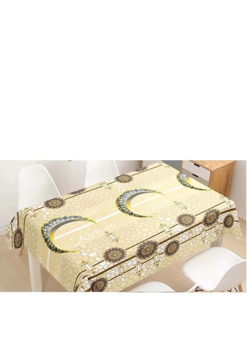 صندوق العاب مفرش سفرة بطبعة إسلامية تعبر عن شهر رمضان مقاوم للماء مقاس 90*120 سم - Image 2