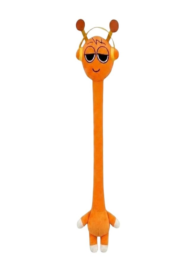 TechMax Solution Orange Headphone Long Neck Plushie Sleepy Eye Game Character Doll - Image 1