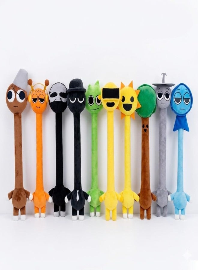 TechMax Solution Orange Headphone Long Neck Plushie Sleepy Eye Game Character Doll - Image 5