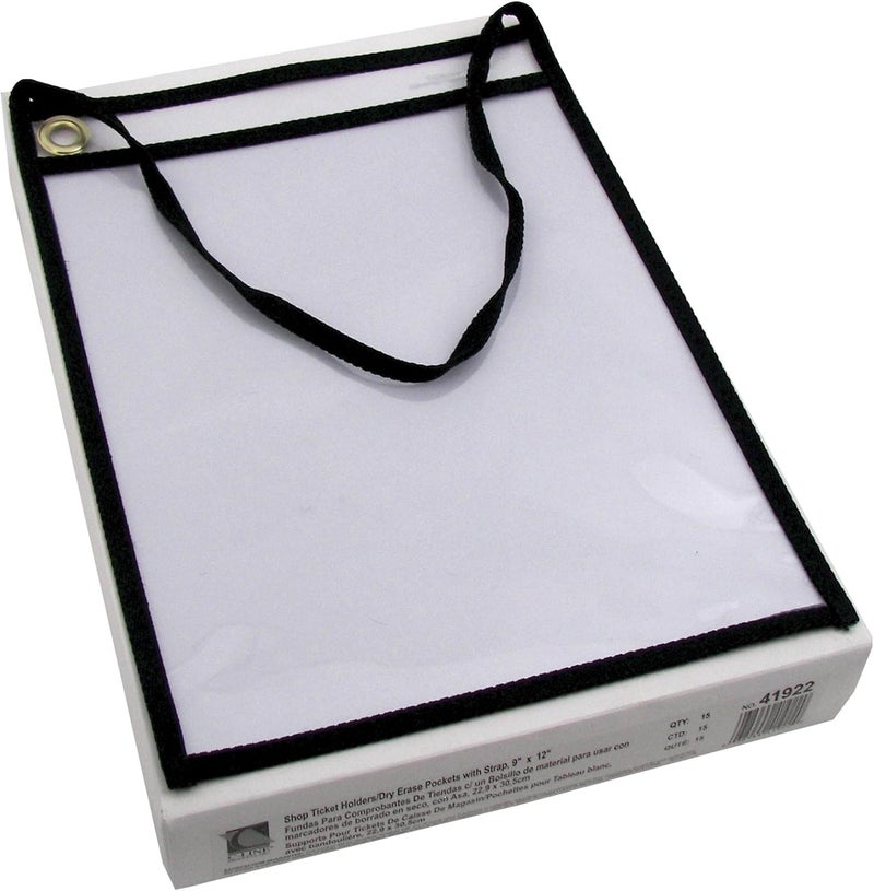 C-Line 1-Pocket Shop Ticket Holder with Black Stitching, 75-Sheet Capacity, 9 x 12 Inches, 15-Pack - Image 4