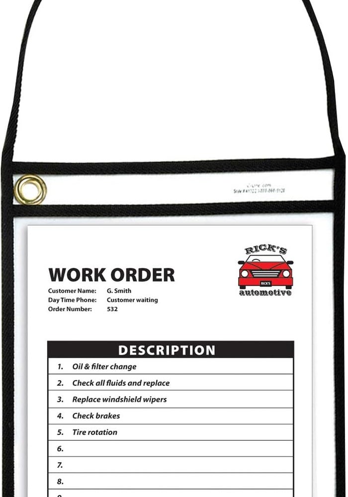 C-Line 1-Pocket Shop Ticket Holder with Black Stitching, 75-Sheet Capacity, 9 x 12 Inches, 15-Pack - Image 1