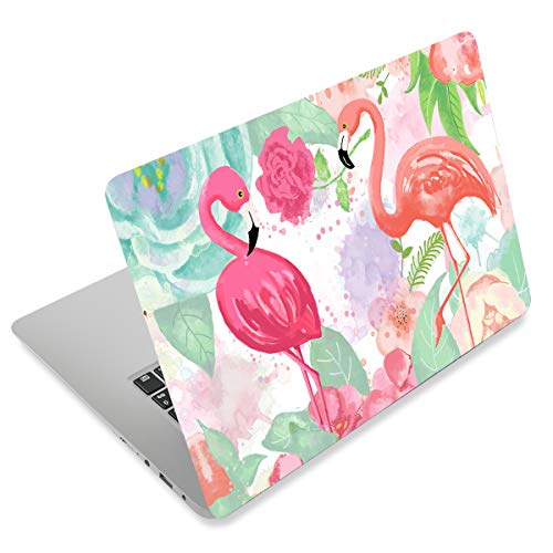 Baocool Laptop Skin Sticker Decal,12" 13" 13.3" 14" 15" 15.4" 15.6 inch Laptop Skin Sticker Cover Art Decal Protector Notebook PC (Cute Flamingos) - Image 1