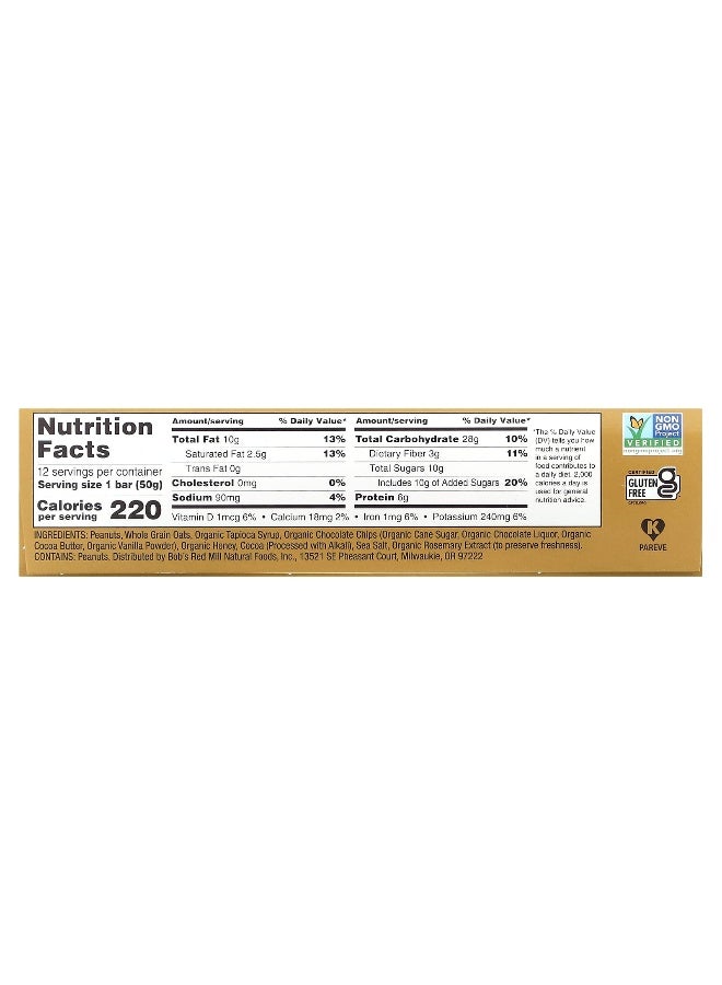 Bobs red mill Bob's Red Mill, Bob's Bar, Peanut Butter, Chocolate & Oats, 12 Bars, 1.76 oz (50 g) Each - Image 2