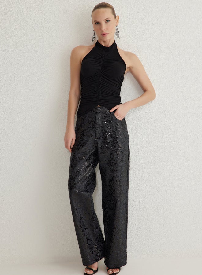 trendyol Black Drape Detailed Knitted Bustier - Image 4