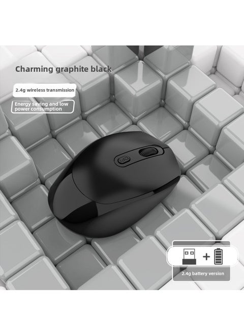 Spot Silent Wireless Mouse Rechargeable Dual-mode Bluetooth Mouse Gift Computer Office Macron Multi-color Optional-Color:Single Battery Version Black (bring Your Own Battery)