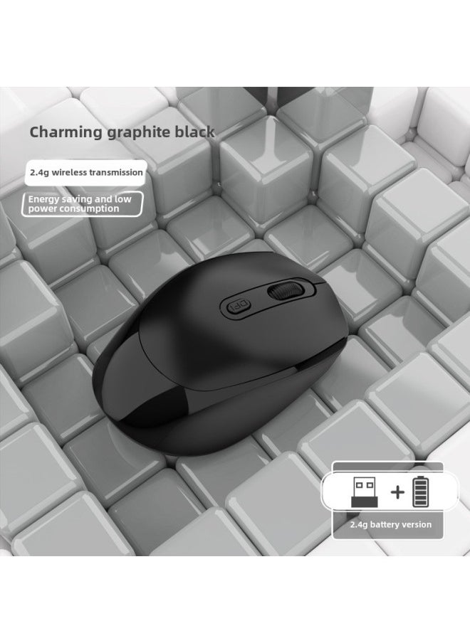 Generic - Spot Silent Wireless Mouse Rechargeable Dual-mode Bluetooth Mouse Gift Computer Office Macron Multi-color Optional-Color:Single Battery Version Black (bring Your Own Battery) - Image 1