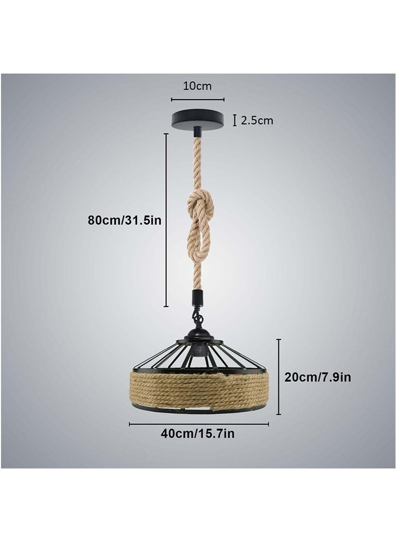 تابيت ثرياة إبداعية مع ظلال مصباح الحبل ، أضواء معلقة مع مصباح E27 ، مصباح مزرعة دافئ الضوء معلقة لغرفة الطعام ، مصباح السقف لغرفة المعيشة ، غرفة النوم ، المطبخ - Image 5