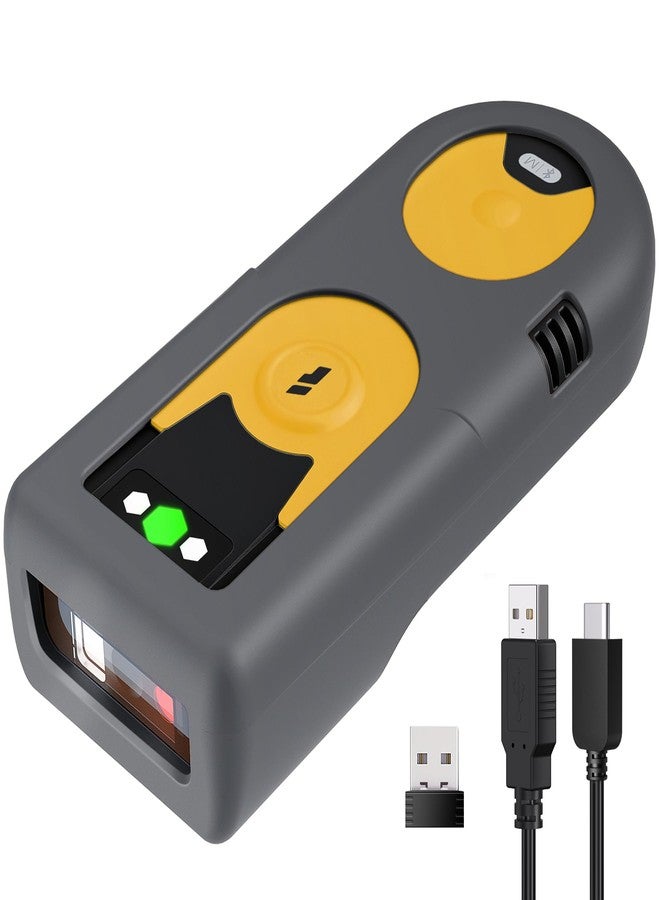 Inateck 2D Bluetooth Scanner, Mini and Portable, Support Barcodes on Screen, BCST-42GNEW1 (2D Yellow) - Image 1