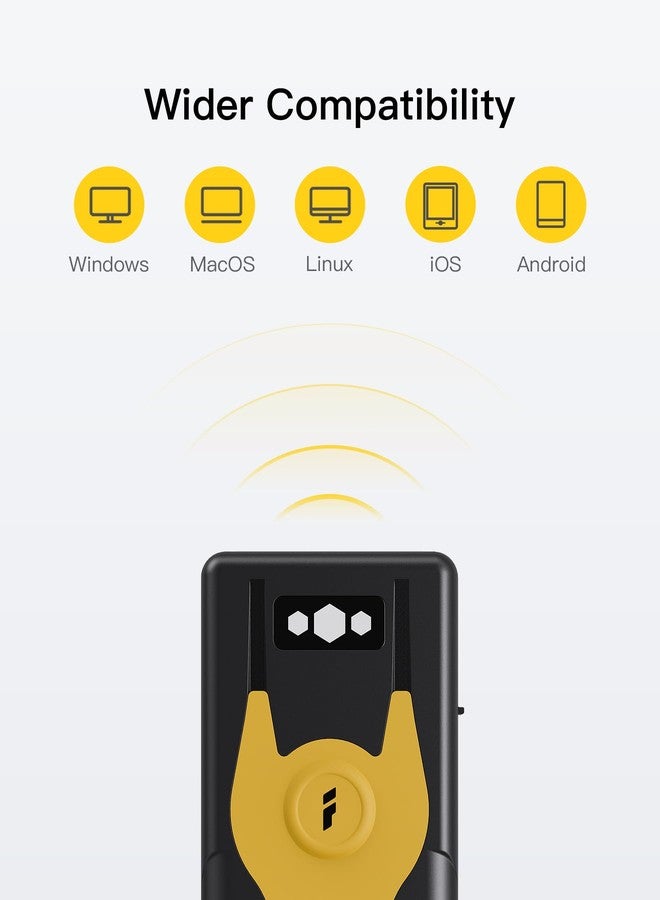 Inateck 2D Bluetooth Scanner, Mini and Portable, Support Barcodes on Screen, BCST-42GNEW1 (2D Yellow) - Image 5