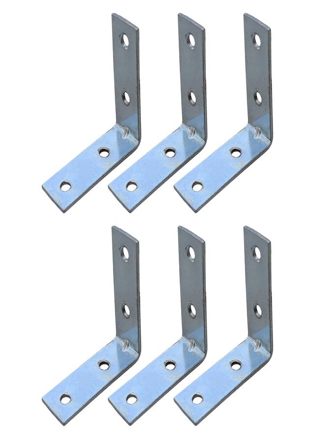 SAZIC L Shape Angle Bracket 50mm x 20mm Zinc Plated Metal Corner Brace for Furniture Support, Right Angle Joint Bracket for Chairs, Tables, Shelves, Wooden Frames & Cabinet Repair Mounting Plate - Image 1