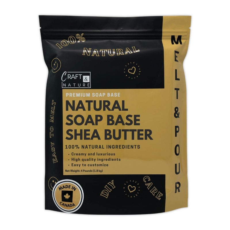 Craft & Nature 4 LB All Natural Shea Butter Moisturizing Glycerin Melt And Pour Soap Base for Soap Making - Image 1