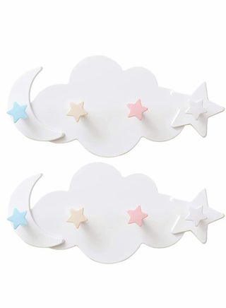 2 Pcs Moon Star Cloud Shape Wall Hooks, Nail- Free Creative Heavy Duty Clothes Hangers Keys Ring Holder Adhesive Wall Racks - pzsku/Z87419320DF70E847476AZ/45/_/1730446182/923bab79-149f-4611-ac24-d3d70ef8dad1