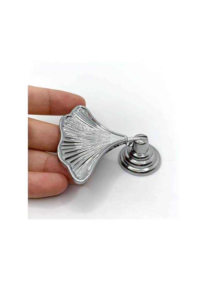 The Bros Knob Handles for Furniture, Silver Drop Pendant Pull Handle Fashion Ginkgo Leaf Shape Dresser Knobs for Kitchen Bathroom Cabinet Door Drawer (4 pcs) - Image 2