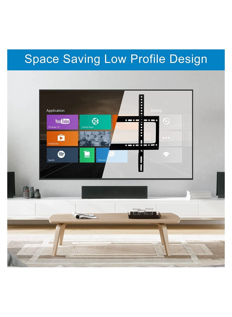 TV Wall Mount 26-63 Inches Ultra Strong Slim Fixed TV Bracket Heavy Duty Ultra Super Strong 50KG TV Wall Mount with Wall Fixing Kit for Flat Curved Screen TV LED, LCD OLED - Image 2