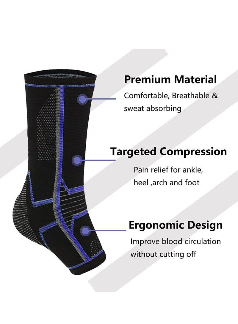 Ankle Compression Sleeve and Support Socks for Pain Relief, Plantar Fasciitis, Achilles Tendon, Injury Recovery, Unisex Size L - Image 5