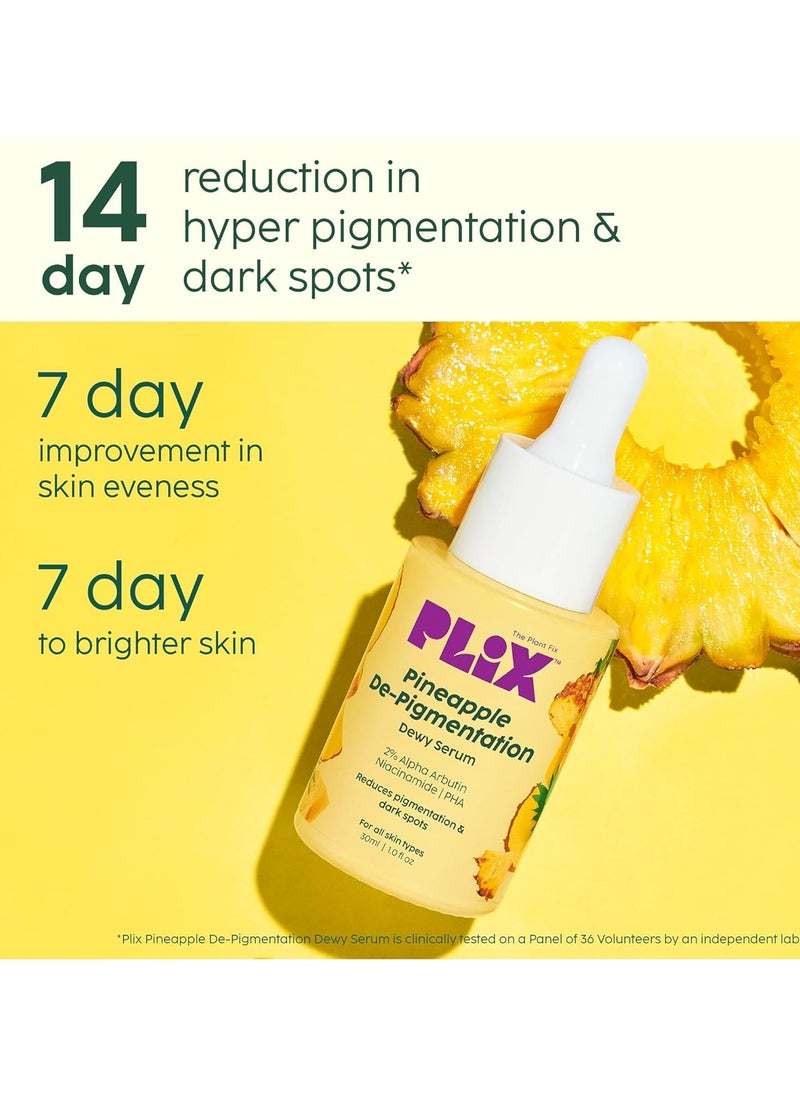 PLIX THE PLANT FIX Pineapple De Pigmentation Regime with Pineapple Exfoliation Fruity Toner Pineapple Juicy Cleanser Pineapple Depigmentation Dewy Serum and Smoothie Moisturizer  - Image 5