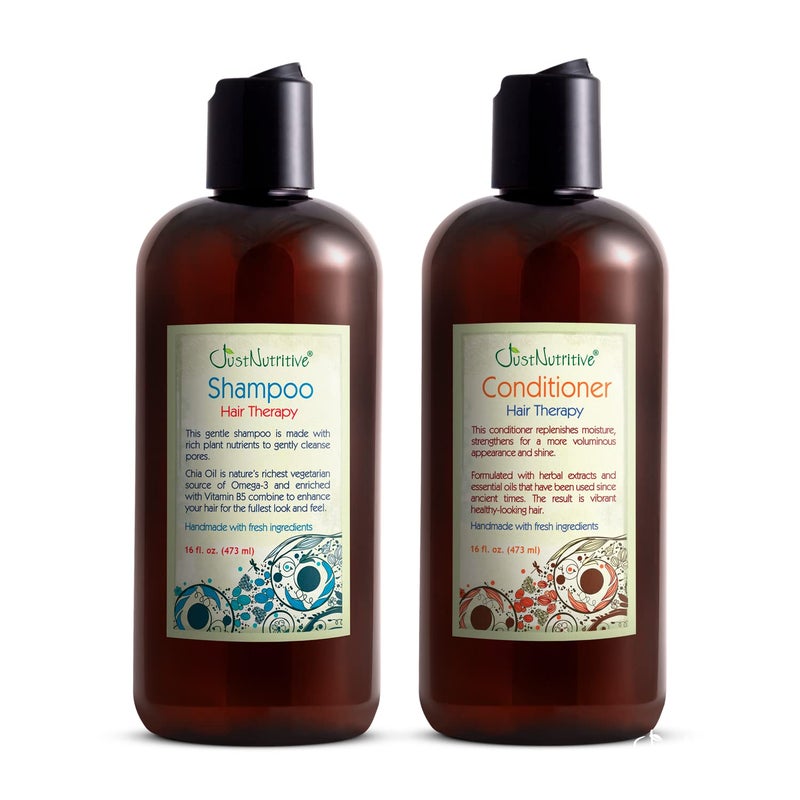 Just Nutritive Hair Loss Therapy Shampoo & Conditioner | Hair Loss products for Thinning Hair | Hair Growth products for Men and Woman | Just Nutritive | 16 Oz - Image 1