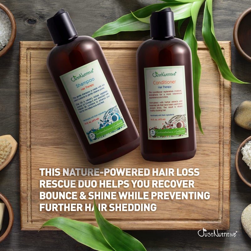 Just Nutritive Hair Loss Therapy Shampoo & Conditioner | Hair Loss products for Thinning Hair | Hair Growth products for Men and Woman | Just Nutritive | 16 Oz - Image 2
