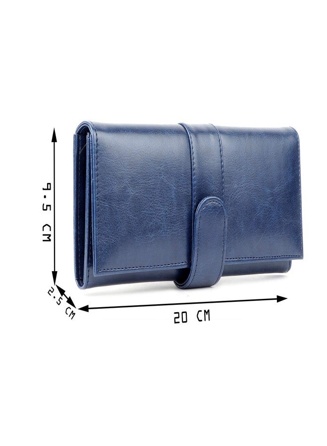 Nevis Blue Crunch Leather Women's Clutch (NVS-CRUNCH-LEATHER-W-WALLET-064) - Image 3