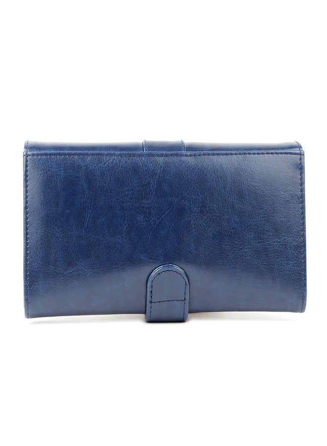 Nevis Blue Crunch Leather Women's Clutch (NVS-CRUNCH-LEATHER-W-WALLET-064) - Image 2