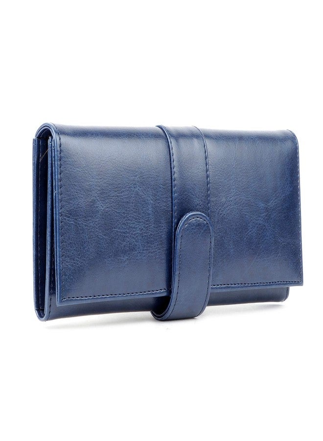 Nevis Blue Crunch Leather Women's Clutch (NVS-CRUNCH-LEATHER-W-WALLET-064) - Image 4