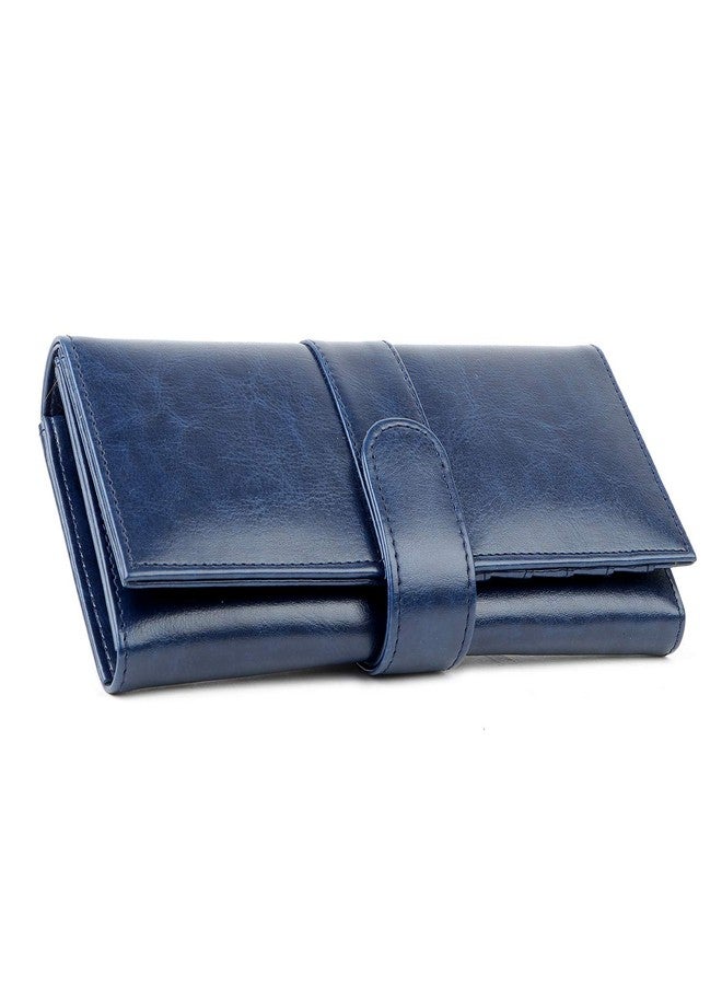 Nevis Blue Crunch Leather Women's Clutch (NVS-CRUNCH-LEATHER-W-WALLET-064) - Image 5