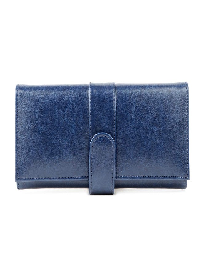 Nevis Blue Crunch Leather Women's Clutch (NVS-CRUNCH-LEATHER-W-WALLET-064) - Image 1