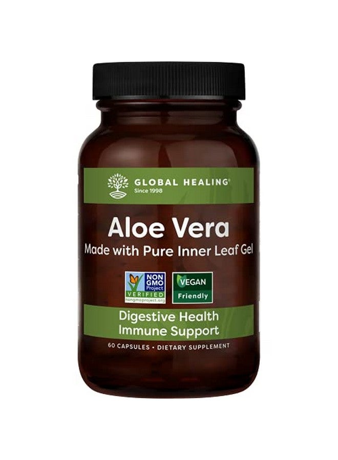 global healing center Global Healing Aloe Vera Bioactive Organic Leaf Supplement 200X Concentrate Formula With Highest Concentration Of Acemannan Aloinfree Gut Health  Immune Support 60 Capsules - Image 1
