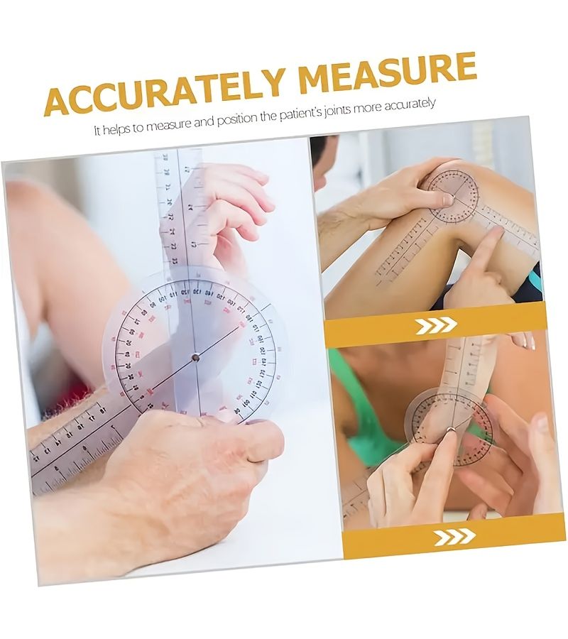 6 Pieces Joint Angle Measurement Set Transparent 180 Degree 360 Degree Protractor For Orthopedics Spine Alignment And Joint Assessment No Power Required - Image 4