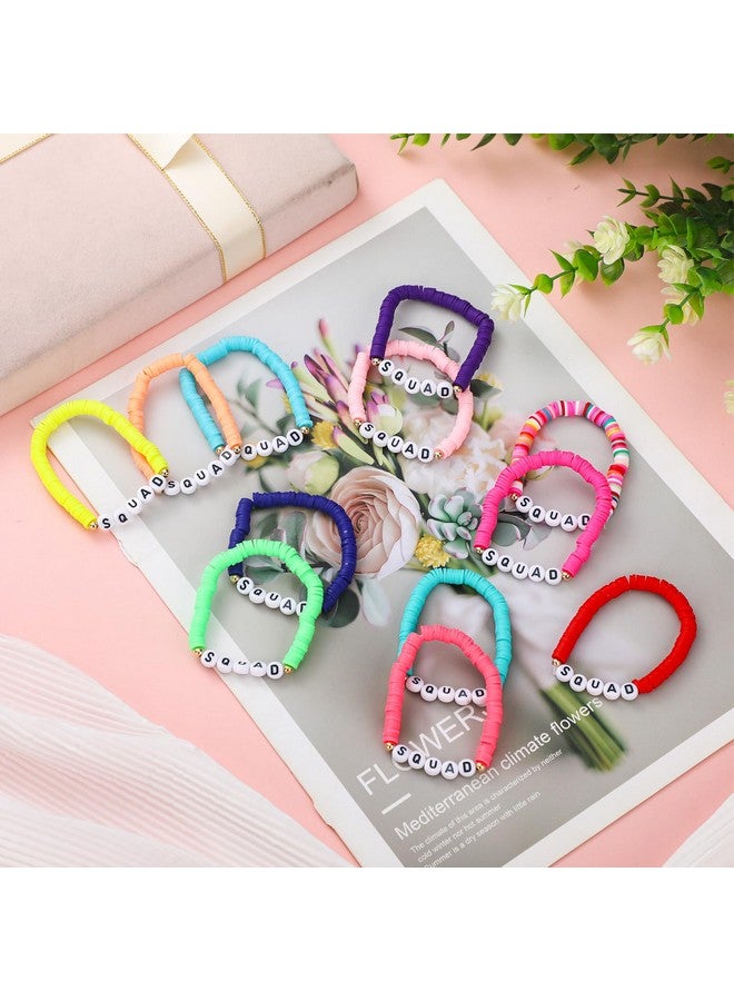 سوريو أساور صداقة ملونة من Sureio مكونة من 24 قطعة، أساور على شكل قلب وحرف وابتسامة، أساور لركوب الأمواج، أساور من الخرز المطاطي للأطفال، مناسبة للفتيات والنساء، هدايا حفلات العودة إلى المدرسة للفتيات المراهقات (فرقة قوس قزح) - Image 4