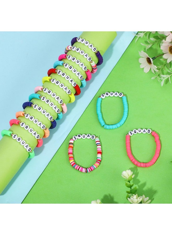 سوريو أساور صداقة ملونة من Sureio مكونة من 24 قطعة، أساور على شكل قلب وحرف وابتسامة، أساور لركوب الأمواج، أساور من الخرز المطاطي للأطفال، مناسبة للفتيات والنساء، هدايا حفلات العودة إلى المدرسة للفتيات المراهقات (فرقة قوس قزح) - Image 3