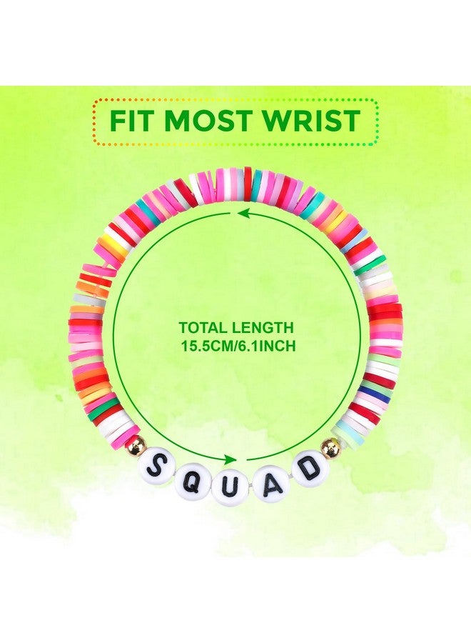 سوريو أساور صداقة ملونة من Sureio مكونة من 24 قطعة، أساور على شكل قلب وحرف وابتسامة، أساور لركوب الأمواج، أساور من الخرز المطاطي للأطفال، مناسبة للفتيات والنساء، هدايا حفلات العودة إلى المدرسة للفتيات المراهقات (فرقة قوس قزح) - Image 5