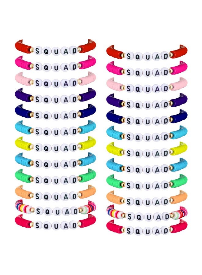 سوريو أساور صداقة ملونة من Sureio مكونة من 24 قطعة، أساور على شكل قلب وحرف وابتسامة، أساور لركوب الأمواج، أساور من الخرز المطاطي للأطفال، مناسبة للفتيات والنساء، هدايا حفلات العودة إلى المدرسة للفتيات المراهقات (فرقة قوس قزح) - Image 1