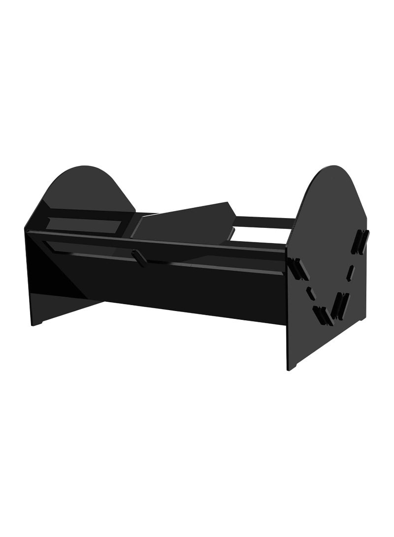 تي بي جي بي حامل تسجيلات الفينيل، حامل ألبومات لتخزين 80-100 ألبوم فينيل، رف تخزين طاولة أكريليك للأقراص المدمجة، الألبومات، سجلات الفينيل، الكتب، المجلات، الملفات (أسود) - Image 2