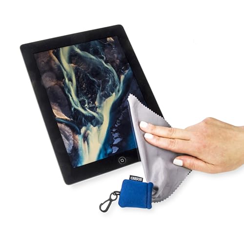 Carson Stuff-It Microfiber Lens Cloth Cleaning System for Eyeglasses, Smartphones, Tablets, Optics Lenses, Cameras and More, 6.25'' x 6.25'' - Blue (SN-40BUAM) - Image 4