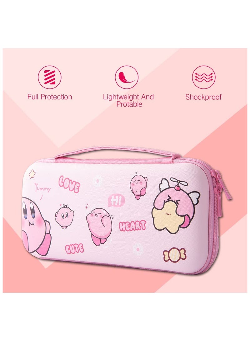 عام حقيبة حمل لطيفة لمفتاح نينتندو سويتش سويتش أوليد، حقيبة حمل محمولة ذات غلاف صلب من كاواي للسفر مع 12 فتحة لبطاقات الألعاب - Image 2