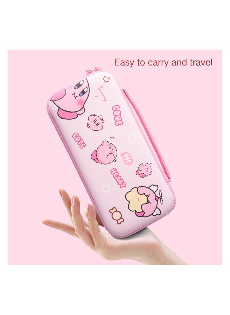 عام حقيبة حمل لطيفة لمفتاح نينتندو سويتش سويتش أوليد، حقيبة حمل محمولة ذات غلاف صلب من كاواي للسفر مع 12 فتحة لبطاقات الألعاب - Image 5