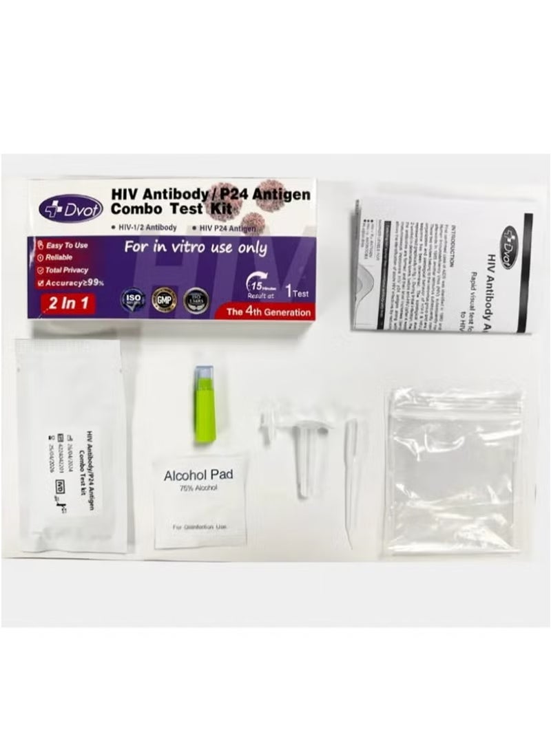 Dvot - HIV Antibody，P24 Antigen Combo Test Kit For Home Use And Clinic Use， Results Are Available In 15 Minutes - Image 1