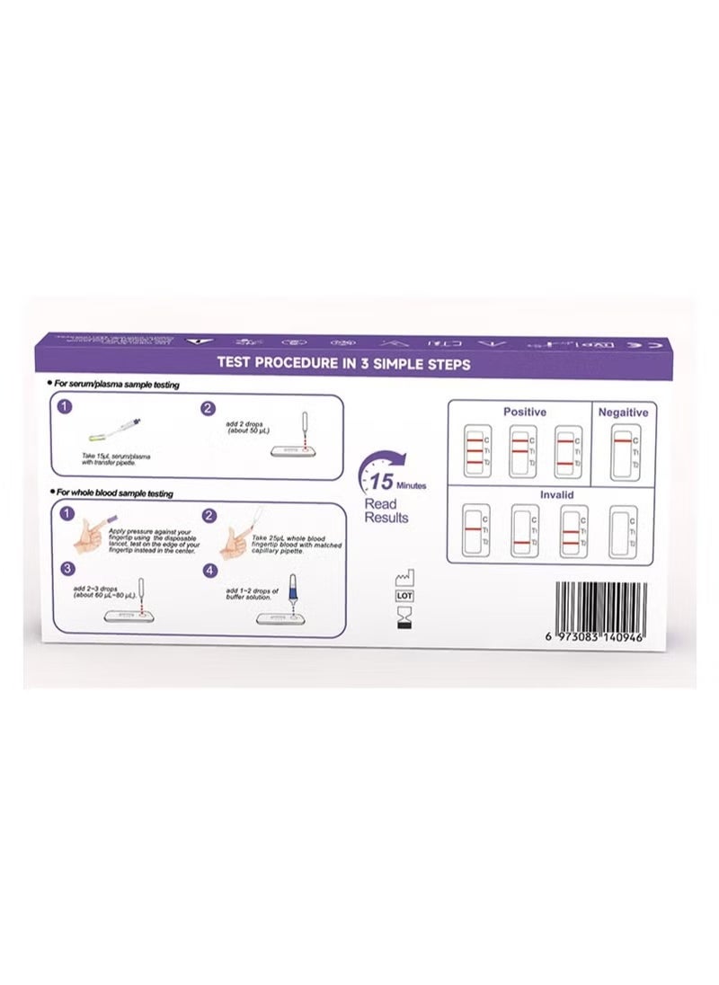 Dvot - HIV Antibody，P24 Antigen Combo Test Kit For Home Use And Clinic Use， Results Are Available In 15 Minutes - Image 1