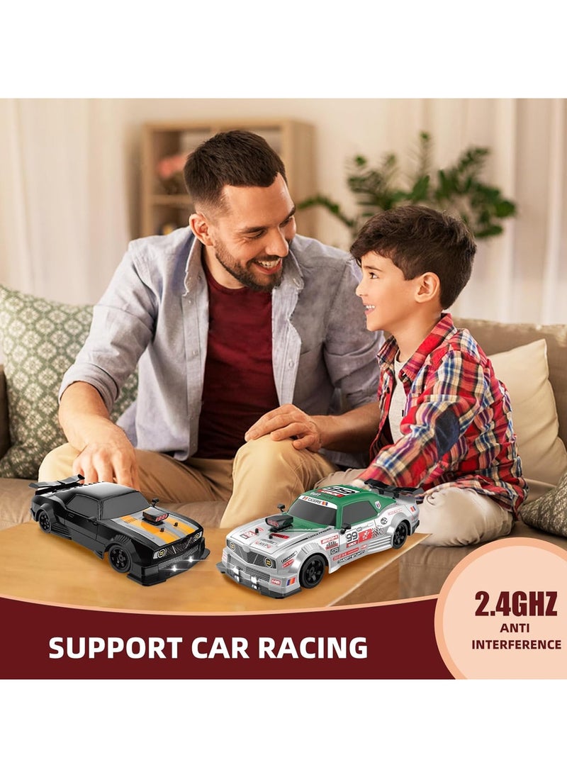 Taizz Ventures 1:16 Scale Remote Control Car RC Drift Car 4WD 18KM/H High Speed Model Vehicle 2.4GHz with LED Lights Spray Rubber Tire Racing Sport Toy Car for Adults Boys Girls Kids Gift 2Pcs Rechargeable Batteries - Black  - Image 5
