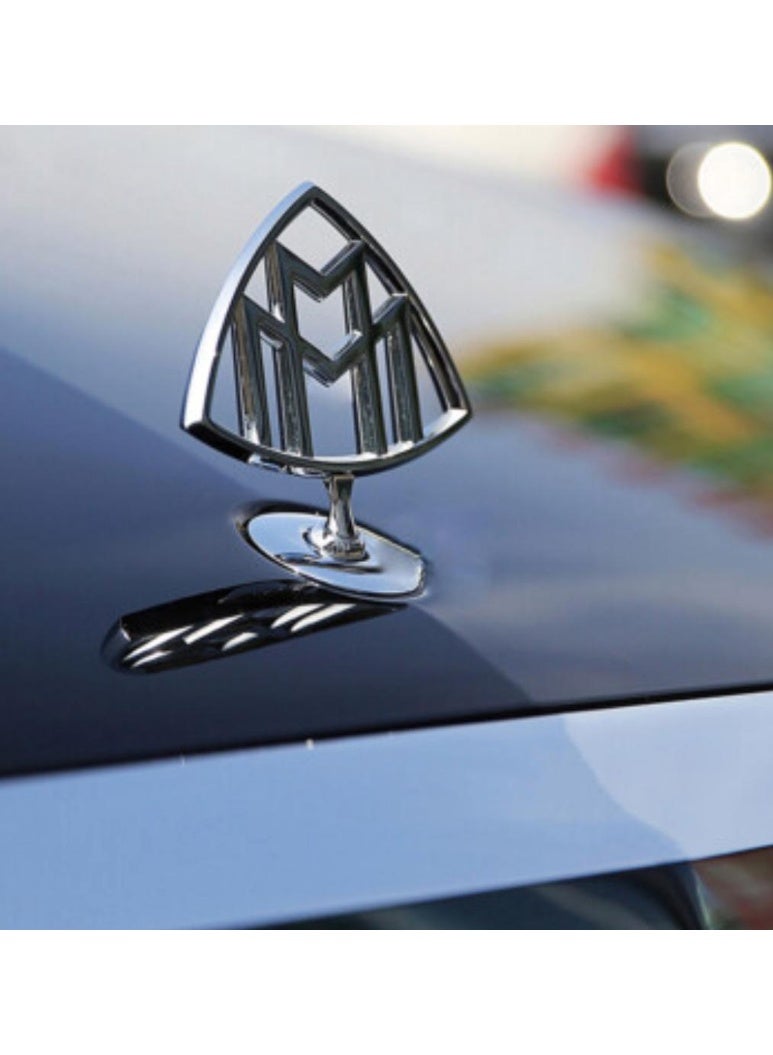 Mercedes-Benz Maybach Hood Emblem Ornament Badge Standing Star Edition Vehicle Hood Star Emblem for Mercedes Benz Front Hood Metal 3D Logo for Benz (Silver) - Image 1