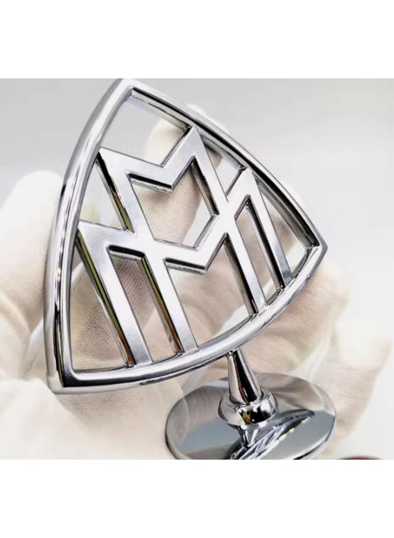 Mercedes-Benz Maybach Hood Emblem Ornament Badge Standing Star Edition Vehicle Hood Star Emblem for Mercedes Benz Front Hood Metal 3D Logo for Benz (Silver) - Image 3