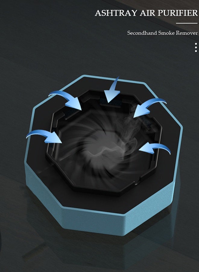 DUNISO منفضة سجائر ذاتية الإطفاء 2 في 1 مع منفضة سجائر إلكترونية متعددة الوظائف لتنقية الهواء مع فلتر للديكور الداخلي والمنزل والمكتب في الهواء الطلق - Image 3