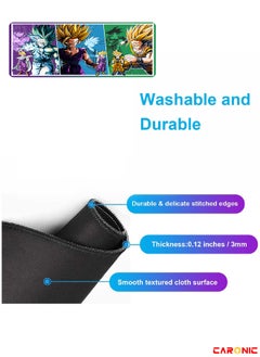 CARONIC Large Gaming Mouse Pad with Superior Micro Weave Cloth Extended Desk Mousepad with Stitched Edges Non-Slip Base Water Resist Keyboard Pad For Gamer And Office Home DBZ 420  - Image 5